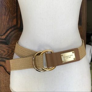Micheal Kors tan leather weave belt